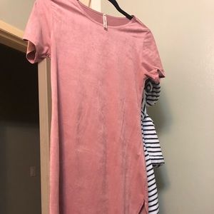 Suede pink dress